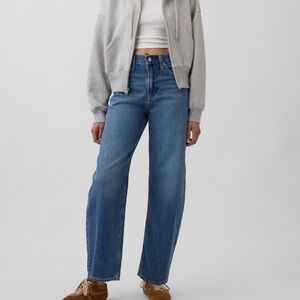 GAP High-Rise Barrel Jeans, medium indigo